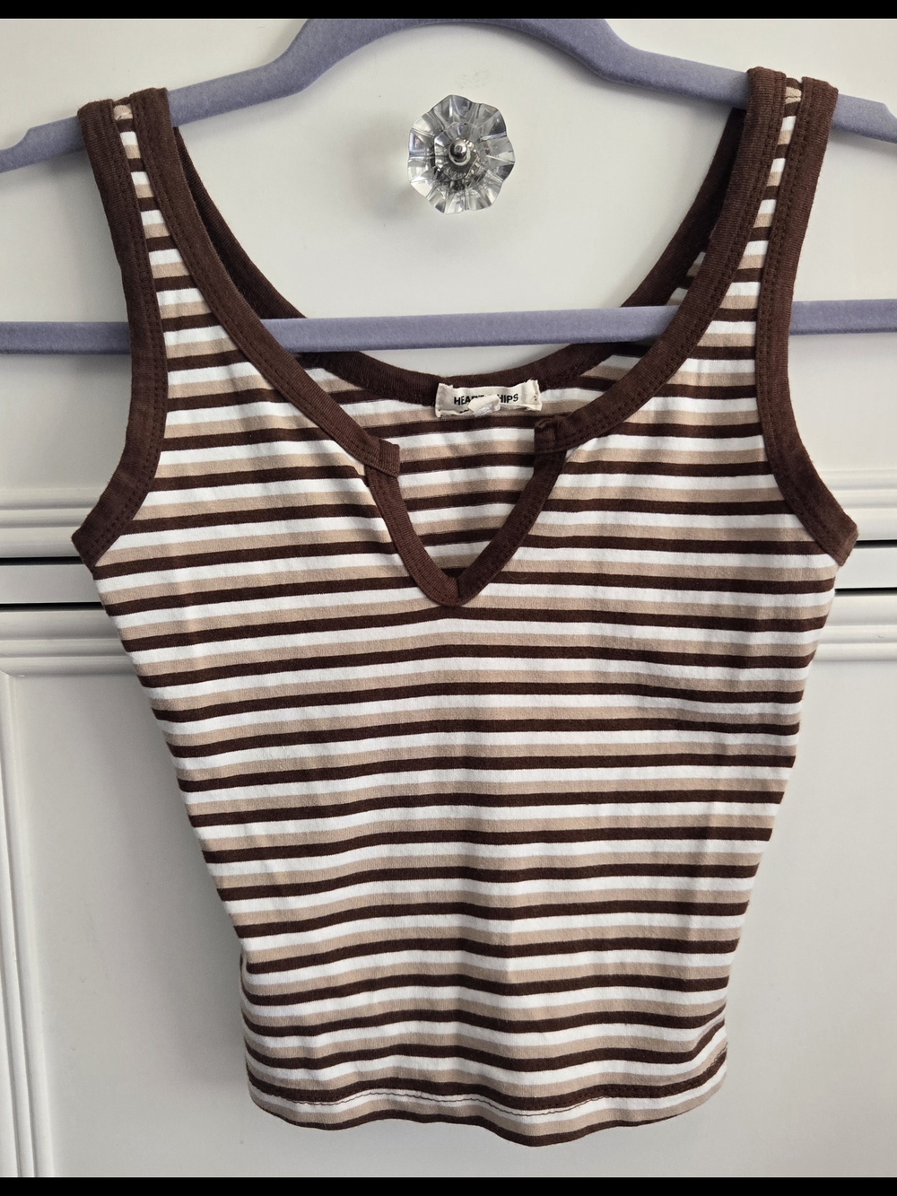 Heart & Hips Brown and White Striped Tank Size XS